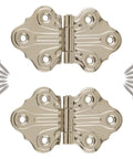 Slick Polished Nickel Butterfly Hinges For Cabinets And Cupboards Legit Surface Mount Decorative Hardware Rock Solid Steel Build Smooth Action Vintage Charm Pack Of Two with screws.