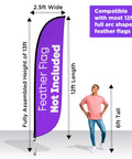 Feather Flag Pole Kit For Outdoor Advertising, 13 Feet Tall Swooper Pole With Rotating Ground Spike next to person for scale