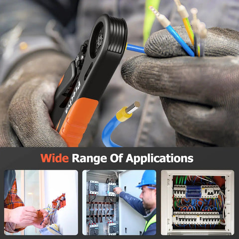 Close-up of Ferrule Crimping Tool Kit With Hexagonal Ratchet Pliers For AWG 28-7 crimping wires in electrical projects.