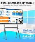Next Level 98 Inch Touchscreen Monitor and Interactive Smart Board Featuring a Slick 4k Digital Whiteboard with dual Android and Windows display.