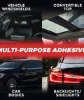 Vehicle windshields, car bodies, and backlights showing use of Windshield Urethane Adhesive Sealant For Auto Glass Quick Curing.