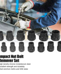 Mechanic using Beefy 13 Piece Impact Nut And Bolt Removal Kit For Rusted Stripped Damaged Fasteners with heavy duty sockets visible