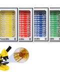 48 Piece Kids Microscope Slides With Prepared Specimens For Stereo Microscopes set with 12 slides, ABS plastic, classroom use