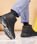 Non Slip Work Boots For Men Slip Resistant Waterproof Kitchen Shoes For Chefs Black Size 11 shown on wet surface