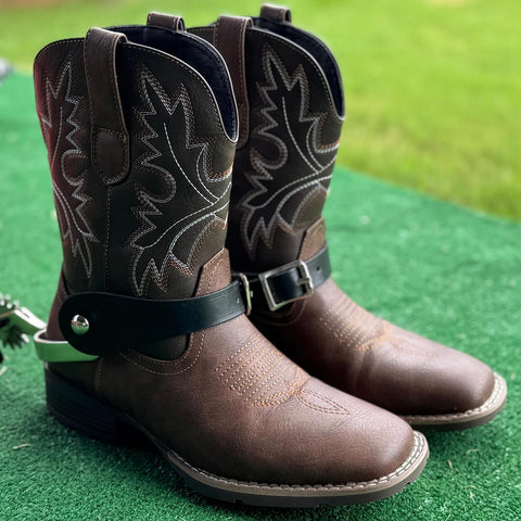 Set Of 2 Handmade Leather Spur Straps For Western Riding Gear Cowboy Boots And For Men And Women Fully Durable Full Grain Leather Black Finish Great For Trail Riding And Everyday Western Style