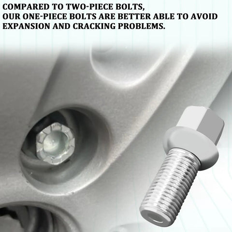M14x1.5 Ball Seat Wheel Bolts And Lug Studs Set For Quick Wheel Swaps, chrome bolt with 27mm shank and alloy steel material