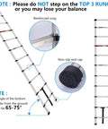 10.5 Foot Telescoping Ladder With Stainless Steel Build, One Button Retraction, Anti Pinch Extension, Easy Locking Mechanism