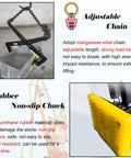 Badass Heavy Duty Granite Slab Lifting Clamp With Adjustable Chain Stone Hoist and Two Grippy Rubber Jaws lifting granite block.