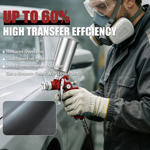 Garage Ready Hvlp Paint Sprayer Gun Kit With Five Precision Nozzles And Heavy Duty 1000Cc Cup for automotive touch ups in action.