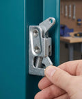 Space Saving Flush Design Heavy Duty RV Cabinet Door Latch With Galvanized Steel Push To Close on teal cabinet