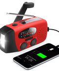 Emergency Hand Crank Radio With LED Flashlight AM FM NOAA Weather Radio 2000mAh Power Bank USB Solar Charging with smartphone