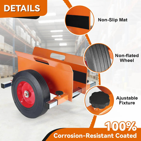 Heavy Duty Panel Dolly For Drywall Doors And Steel Panels Handles Up To 1100 Lbs with adjustable width and non-slip mat detail