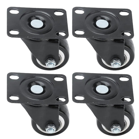 Rcniso Universal 1.5 Inch Silent Furniture Caster, 360° Rotation for Cabinet Legs, Shelf Legs, Stainless Steel, 4 Pieces set