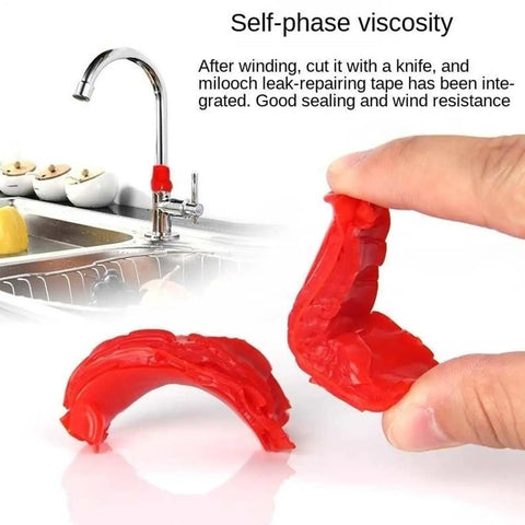 Top Notch Pipe Repair Tape That Seals Waterproof Leaks In A Flash, red self-fusing adhesive for quick plumbing fixes.