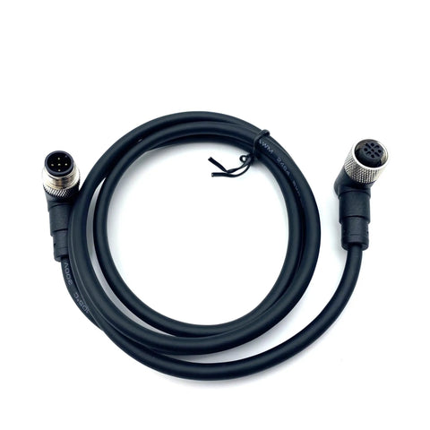 Right Angle M12 5 Pin A Code Connector Cable 0.5 Meter Female To Male PVC Jacket AWG22 125V 4A Industrial Molded Wire