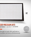 300 high reflective glass bead dots for swing analysis, shown in rows and columns, suitable for golf launch monitors.