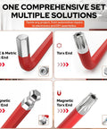 Top Tier 28-Piece Color-Coded Hex Key And Torx Wrench Set With Magnetic Ball Ends For SAE Metric Bolt Fixin' Plus T-Handle Speed Wrench Tool Kit Perfect For Guys Who Like Pro Gear. Red hex and Torx ends, magnetic tips