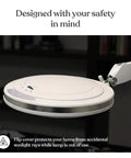 LightView Pro Magnifying Glass With Light And Stand, detail of closed lamp head for safety