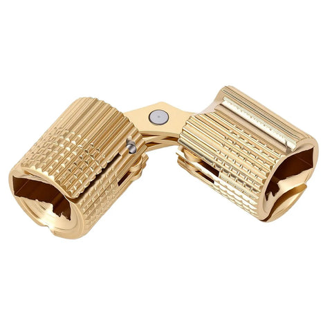 Polished Brass Hidden Cabinet Hinges, 10 Pcs M10x22mm, 180 Degree Opening Concealed Cylindrical Hinges for jewelry boxes