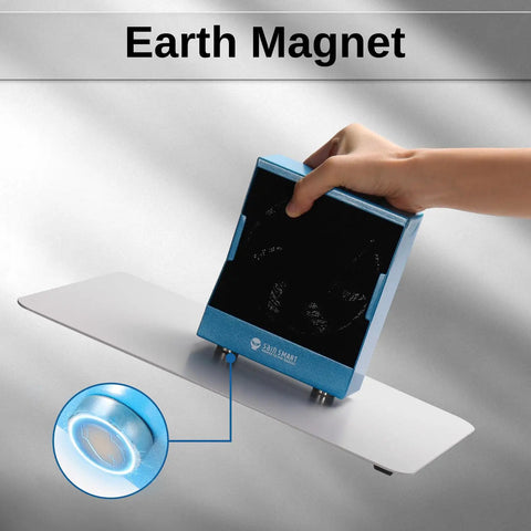 Magnetic Helping Hands Soldering Station With Solder Fume Extractor And 360 Hot Air Gun Holder, hand holding magnetic base.