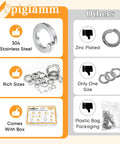Massive 1000 Pieces Spring Lock Washers Set In 304 Stainless Steel Nine SAE Sizes From M2 To M12 Split Lock Washers For Screws And Bolts Corrosion Resistant DIY Auto Marine Hardware Kit, 304 stainless steel washers in box
