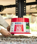 Heavy Duty Trailer Jack Blocks 2 Pack With Magnets For RVs And Trailers, Leveling Stabilizers And Jack Stands in use on gravel