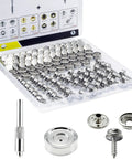 Heavy Duty Snap Fastener Kit With 50 Sets Of 200 Pieces 15mm Marine Grade Stainless Steel Canvas Snaps And 3 Setting Tools
