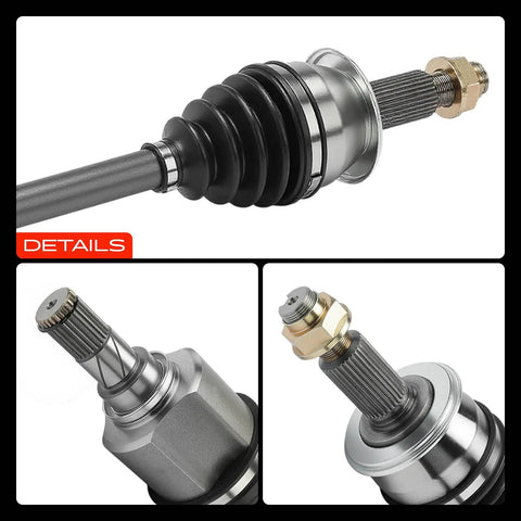 Close-up of Nissan Altima Front Left CV Axle Shaft Assembly DropIn Replacement For 2019 2020 2021 2022 2023 2.5L L4, includes axle nut