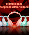 Colorful hybrid active noise cancelling headphones with immersive HD sound and big bass, wireless over-ear for home and travel.