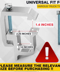 Upgraded 8 Pack Truck Topper Clamps Heavy Duty Camper Shell Clamps dimensions and fit guide diagram