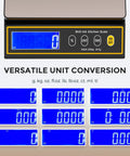 66 Lb Digital Kitchen Scale With Percentage Weighing, 30 Kg Capacity, 1 G Readability, Rechargeable Battery, Big LCD with unit conversion display