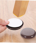 Round self adhesive glide pads for furniture with adhesive backing and smooth surface to move heavy couches like butter.