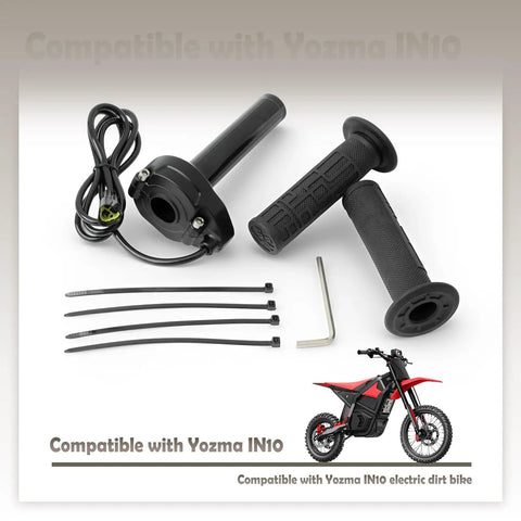 Twist Throttle Replacement Grip and Cable Kit For Yozma IN10 Electric Dirt Bike, Off Road E Bike Throttle Handle With Rolling Bearing, Smooth Acceleration, Durable Cable System, Easy Install