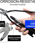6 Inch Safety Wire Pliers With 50 Ft Wire, Heavy Duty Wire Twisting Tool held in hand showcasing tapered jaws and chrome vanadium steel
