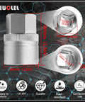 All In One 12 Piece Wheel Locking Nut Key Kit for Mercedes Benz Vehicles showing socket sizes and dimensions