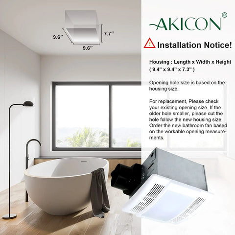Ultra Quiet 90 CFM Bathroom Exhaust Fan With Light Powerful Moisture And Odor Ventilation Installation Guide Image