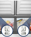 Two Pack Universal Freezer Hinges For Chest Freezers And Refrigerators, 3 Hole Counterbalance Friction Folding Door Hinges installed view