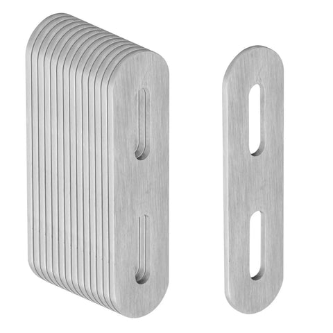 16 Pack Heavy Duty Stainless Steel Flat Mending Plates 3 3/4 Inch By 7/8 Inch Brushed Metal Repair Brackets with slotted holes.