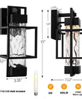 Modern Outdoor Wall Sconces 2 Pack With Dusk To Dawn Sensor Bubble Glass Waterproof Exterior Porch Lights Garage Doorway with measurements
