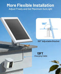 2 Pack Solar Panel Charger For Battery Cameras, IP68 Waterproof, 13ft Cable With USB-C Adapter, adjustable bracket