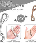 ERKOON 4.7-inch extra-large double-ended bolt snap hook, zinc alloy, silver finish; small bronze version shown.