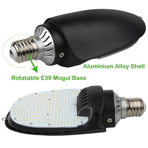 Shoebox Corn Retrofit Lamp Rotatable E39 Mogul Base Powerful 75W 95W 115W Selectable 5000K Daylight 180 Degree Paddle Bulb close-up