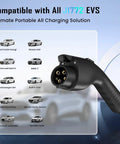 Image showing compatibility of 40 Amp Level 2 EV Charger With 25 Ft J1772 Cable On The Go Portable 100 To 240V Charging Station.