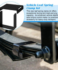 Heavy Duty 4 Pcs Stainless Steel Leaf Spring Clamp Kit For Cars Trucks, 2.5 Inch Wide Repair Clip To Lock And Stabilize Suspension Systems, black clamp on leaf spring