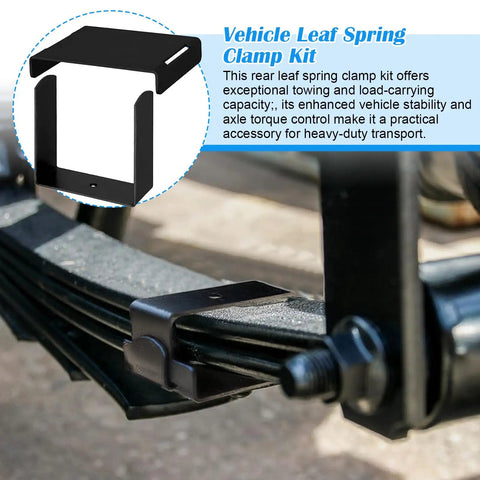Heavy Duty 4 Pcs Stainless Steel Leaf Spring Clamp Kit For Cars Trucks, 2.5 Inch Wide Repair Clip To Lock And Stabilize Suspension Systems, black clamp on leaf spring