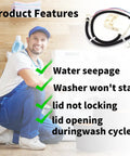Technician with Washer Lid Lock Service Kit For Heavy Duty Front Load Washers Replacement Easy Install, checklist beside.