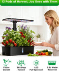 Woman using Indoor Hydroponics Growing System With 12 Pod Kit Grow Light Adjustable Height Auto Timer Ultra Quiet Pump Smart Indoor Herb Garden For Fresh Herbs And Greens No Fuss Setup Great Gift For Women Who Love Kitchen Gardening