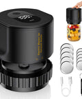 Upgrade Your Pantry Game With This Electric Mason Jar Vacuum Sealer Kit, cordless vacuum pump, lids, USB cable, user-friendly design.