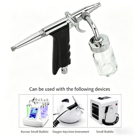 Facial Oxygen Injector Spray Gun For Deep Hydration And Skin Rejuvenation Atomized Fine Mist Sprayer on white background