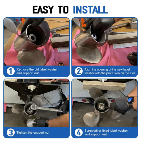Beefed-Up Prop Nut Kit For 30-60 HP Outboard Motors Replaces 11-69578A1 11-69578Q1 11-69578T1 Keeps Propeller Secure And Attached, Easy Install Marine Outboard Prop Nut Replacement For Compatible Models